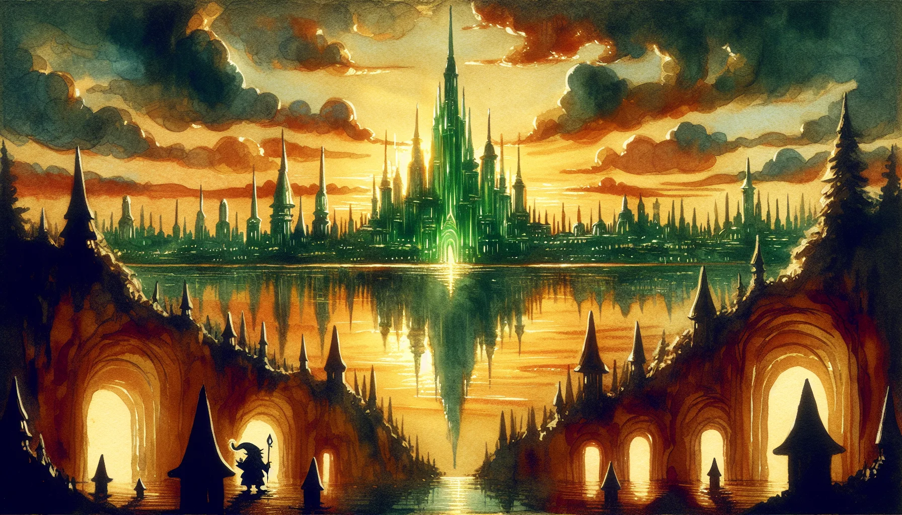 Emerald City Of Oz storybook illustration