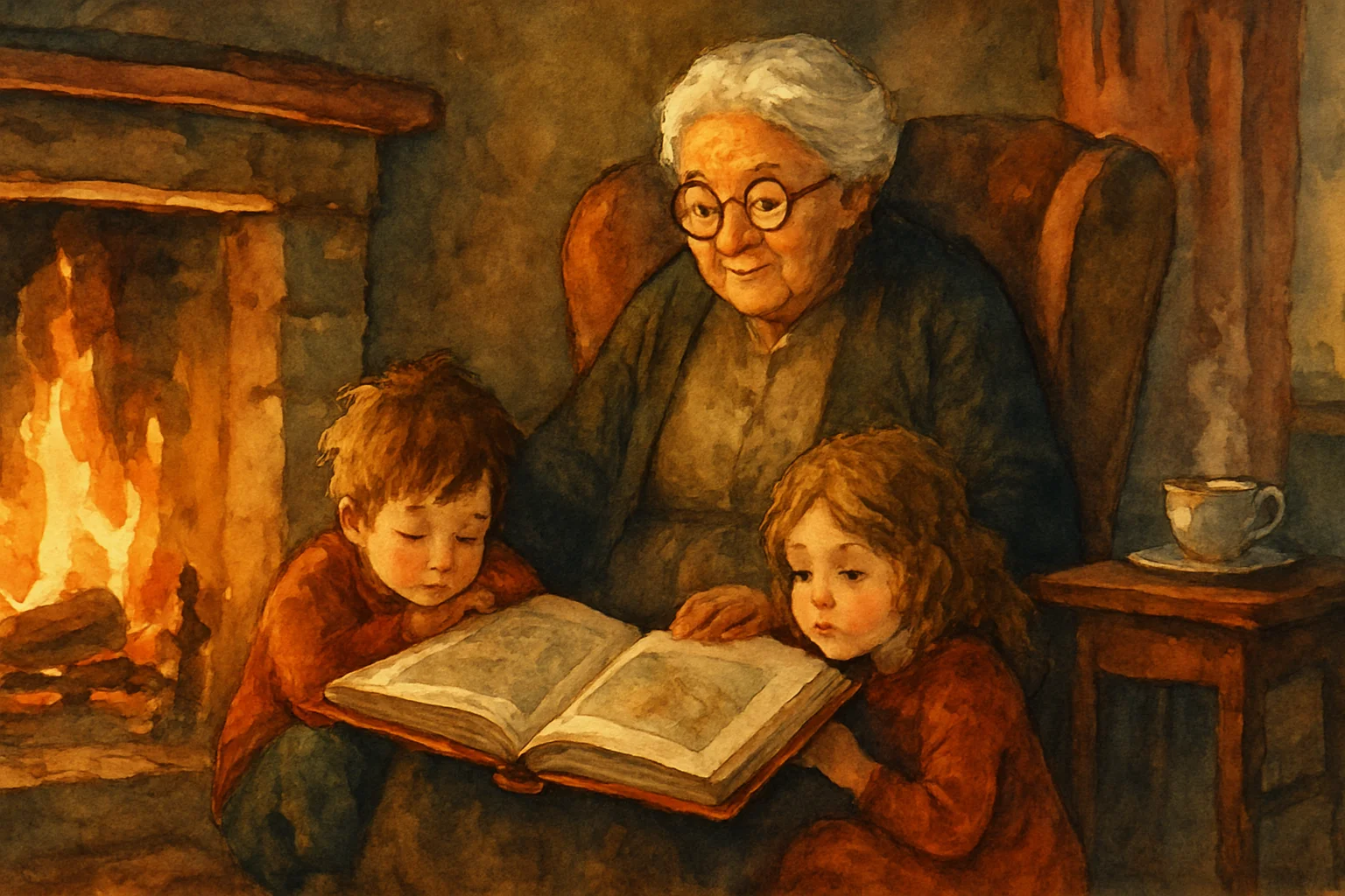 Grandparent Bedtime Stories storybook illustration