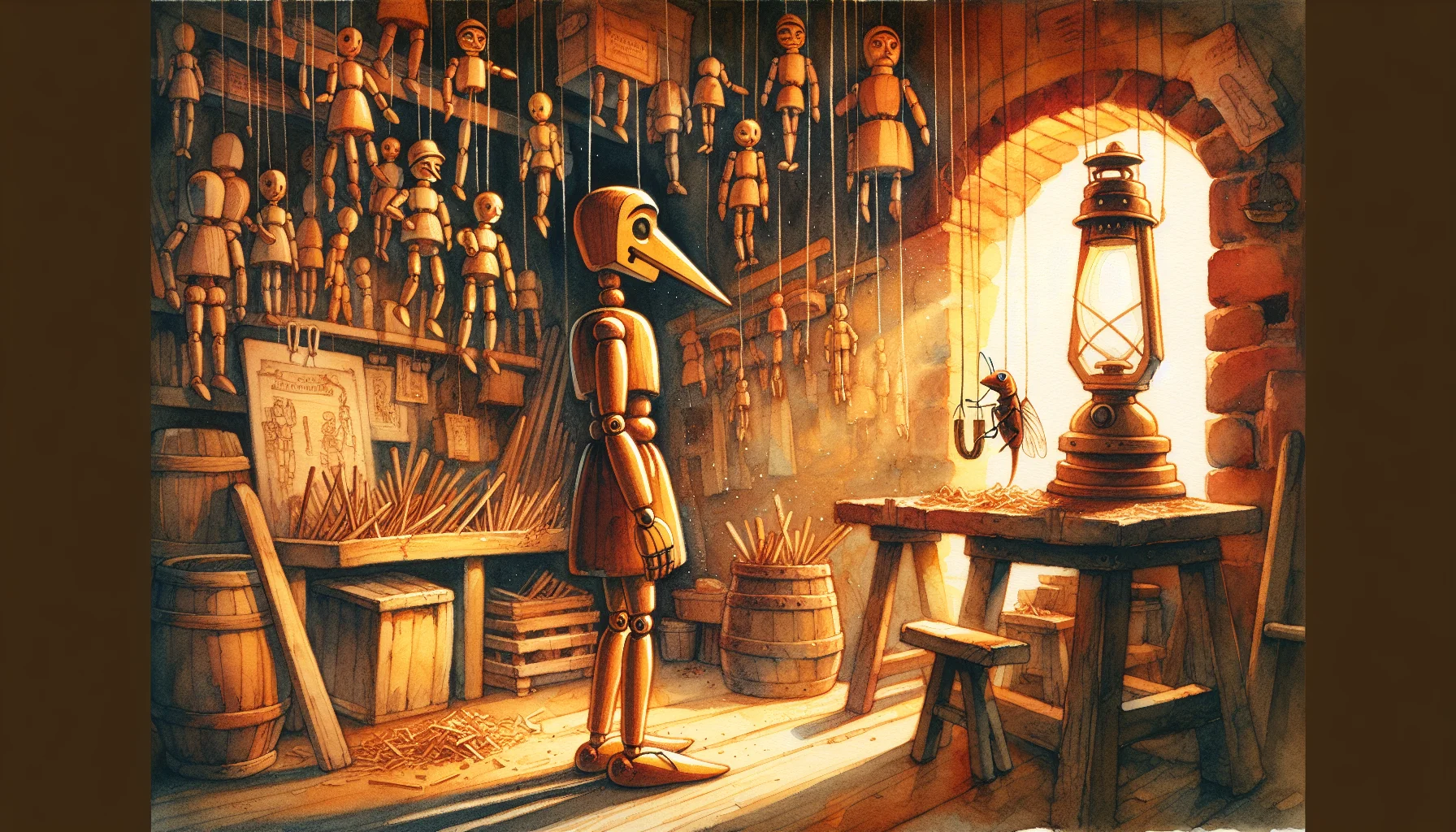 Pinocchio storybook illustration