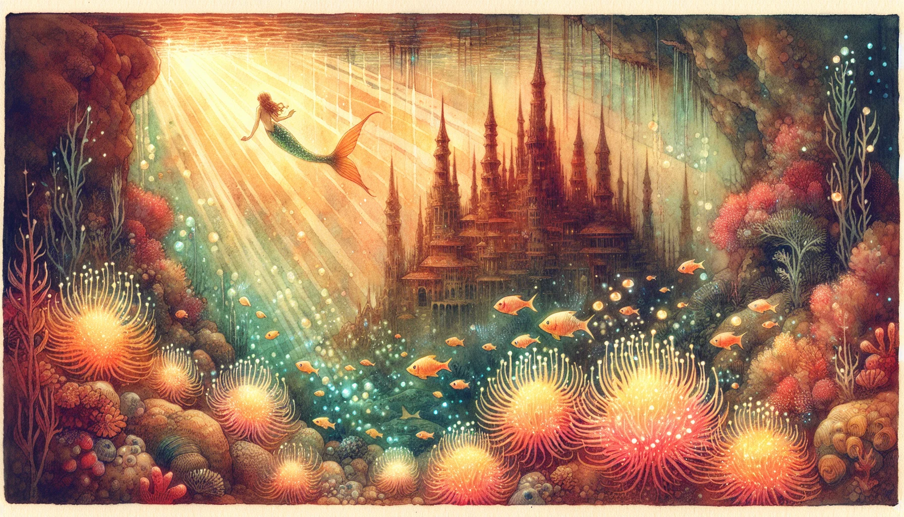 The Little Mermaid storybook illustration