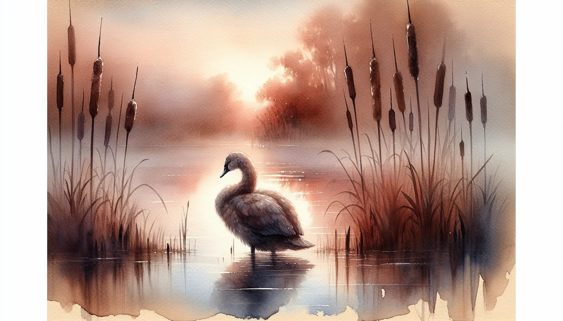 The Ugly Duckling storybook illustration