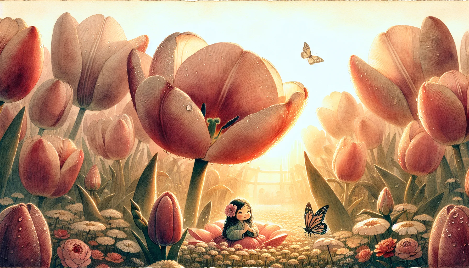 Thumbelina storybook illustration