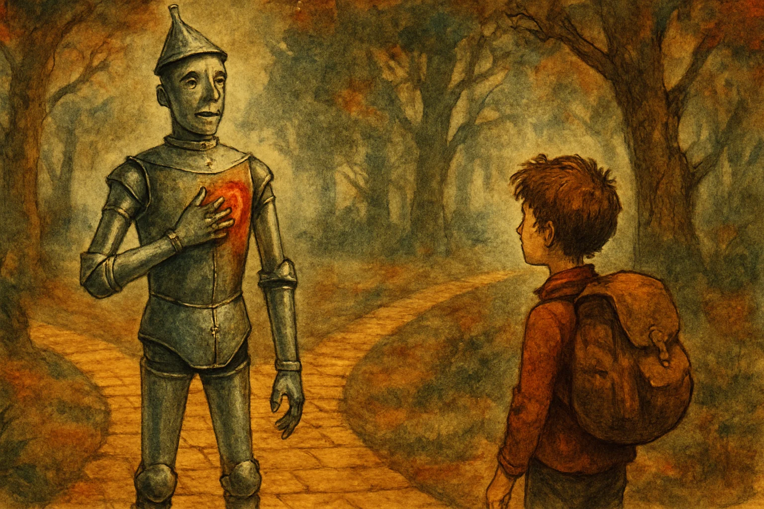 Tin Woodman Of Oz storybook illustration